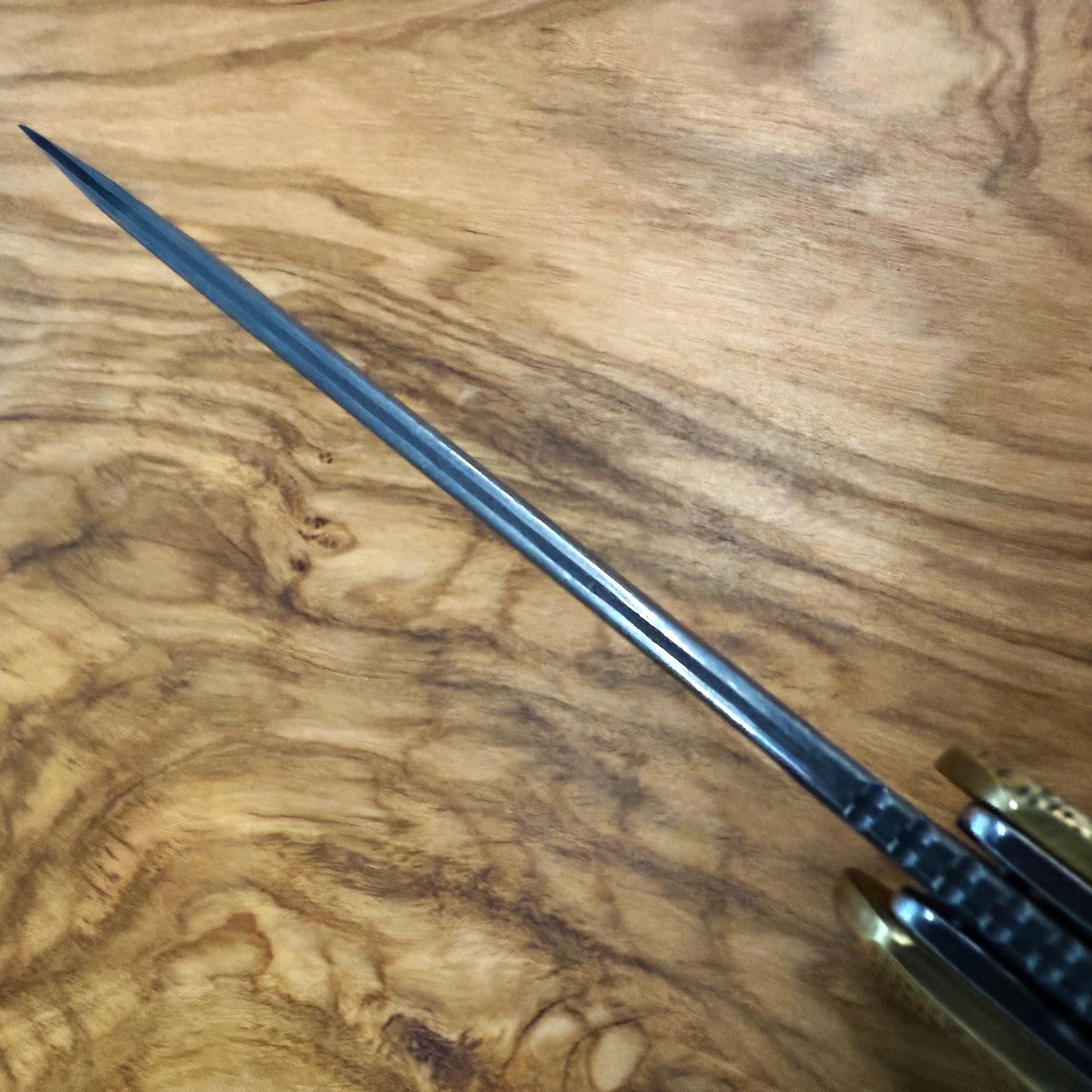 Doubloon F1 Folder - Solid Brass & Damascus (NO SHEATH)