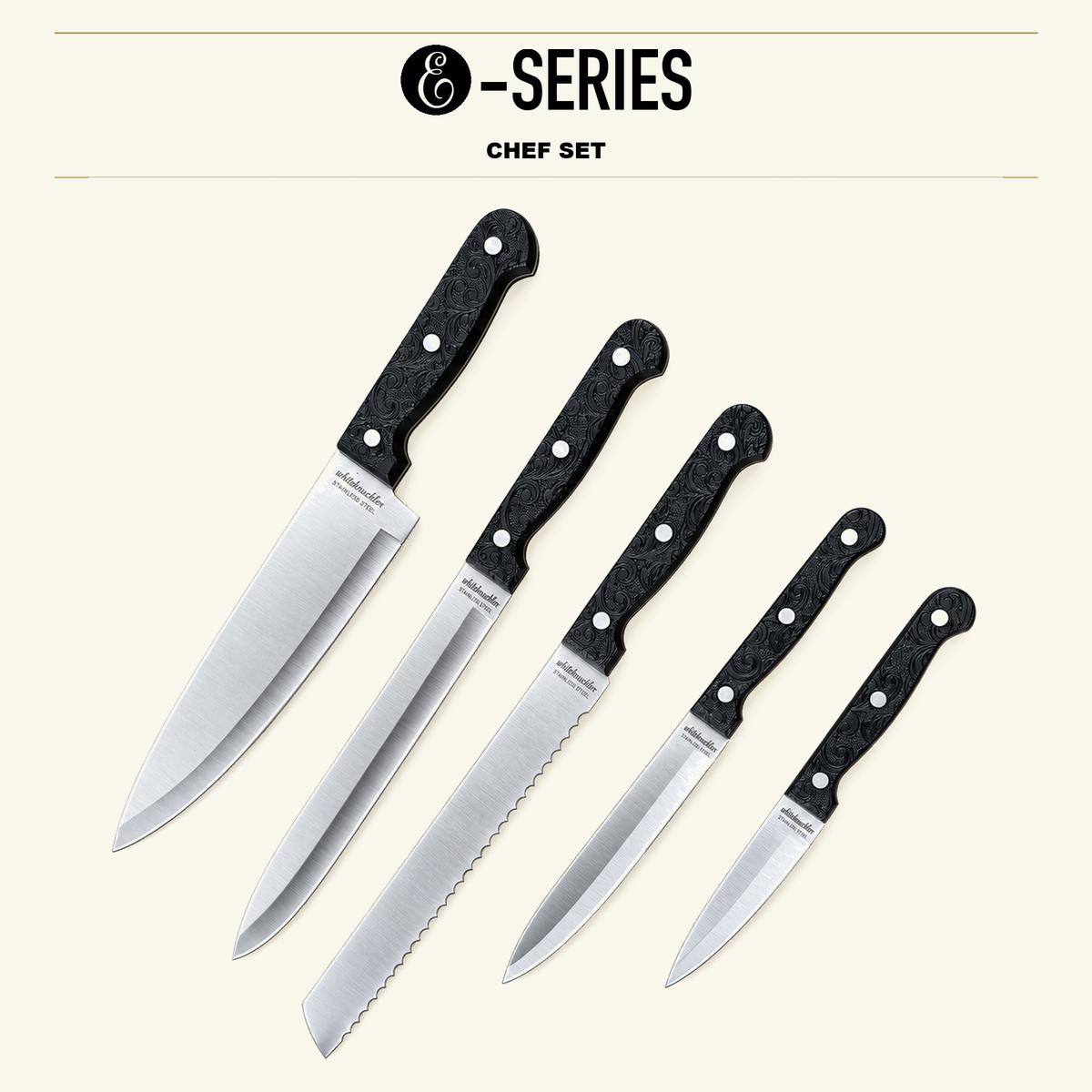 E-Series 5 Piece Chef Set. 420HC Stainless