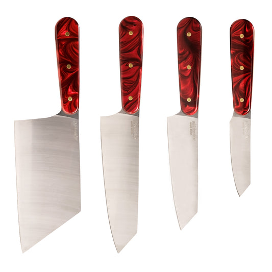 Culinary - Lava Red Pearl Knife Set - High Carbon SS