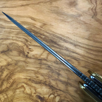 Doubloon F1 Folder - Solid Brass & Damascus