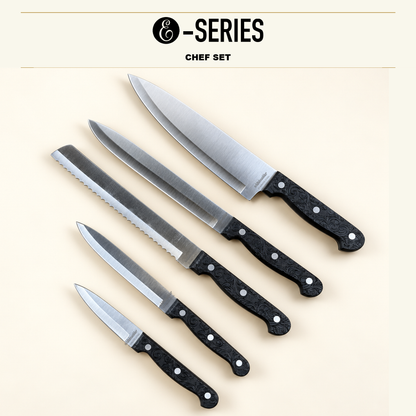 E-Series 5 Piece Chef Set. 420HC Stainless