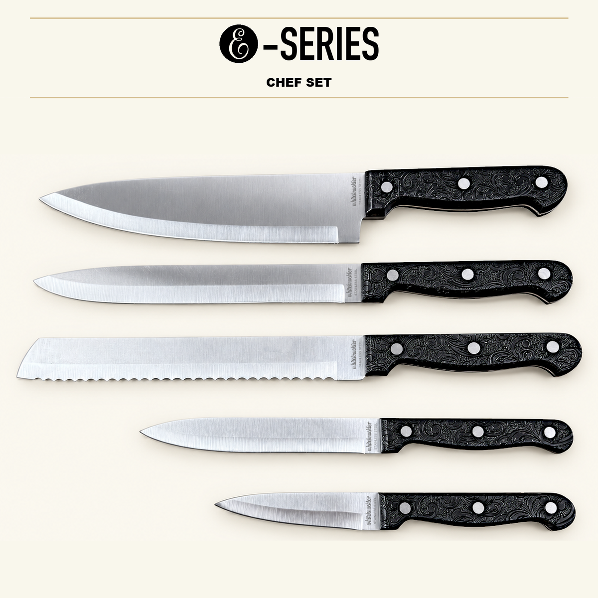 E-Series 5 Piece Chef Set. 420HC Stainless