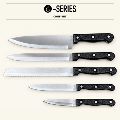 E-Series 5 Piece Chef Set. 420HC Stainless
