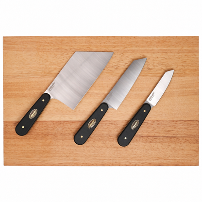 Signature knife set on plain cutting board