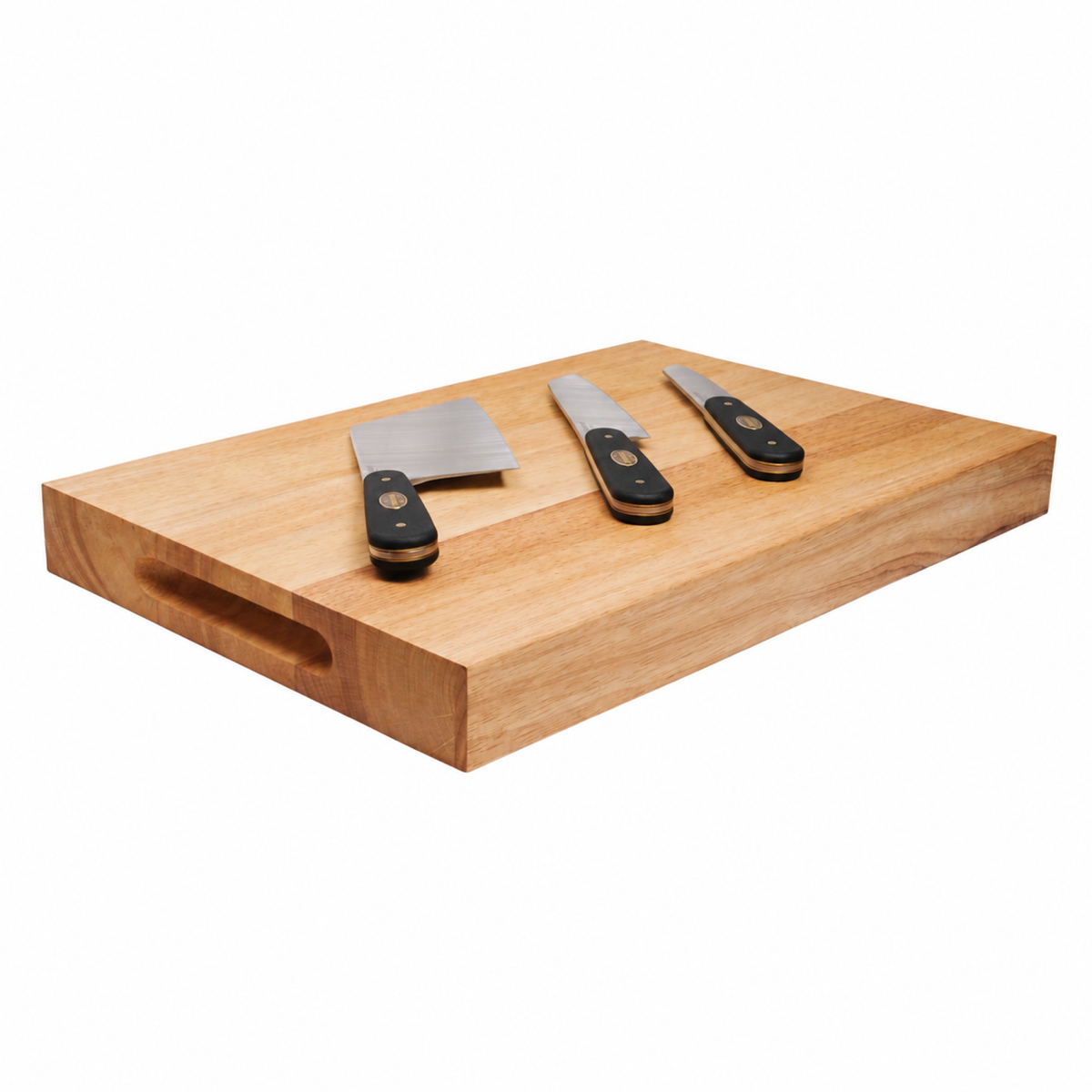 Signature knife set on plain cutting board
