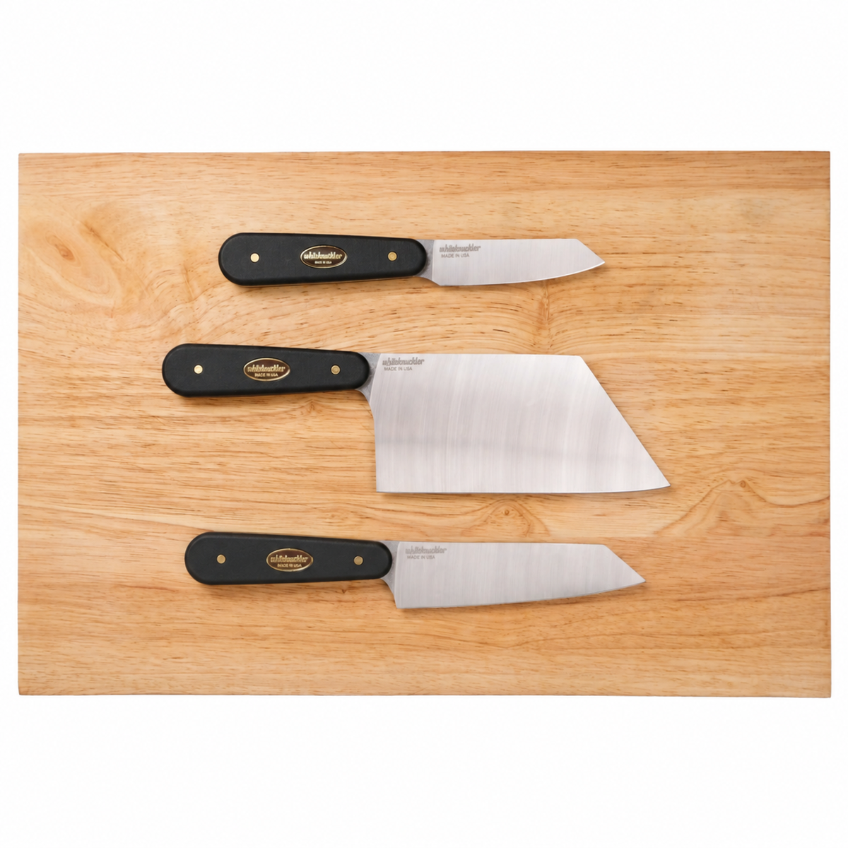Signature knife set on plain cutting board