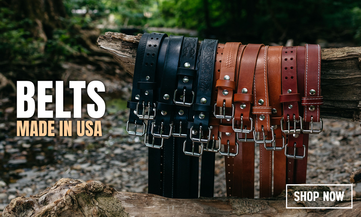 Whiteknuckler belts slide with SHOP NOW button