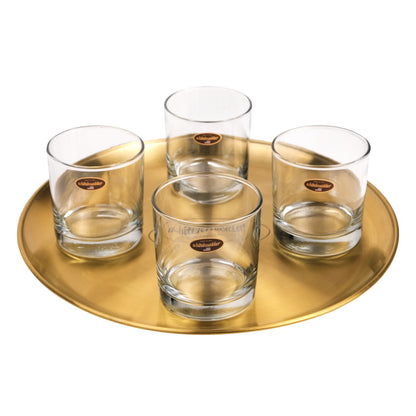 American Glassware - Whiskey Glass Set with Serving Tray