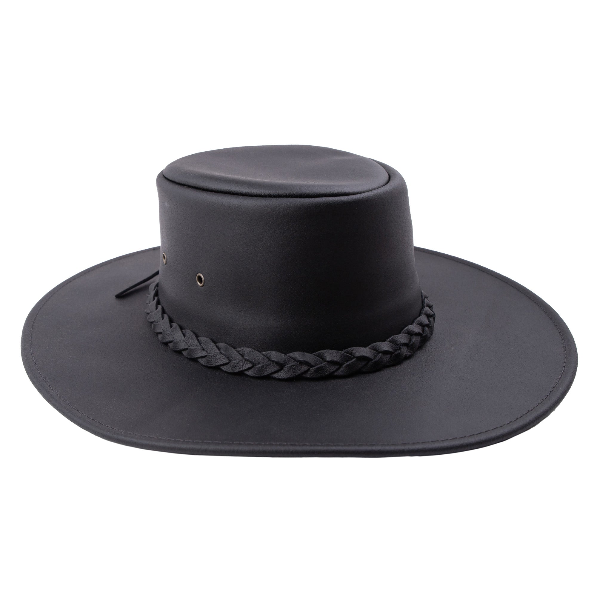 Ladies Vagabond Leather Hat - Jet Black | Whiteknuckler Brand